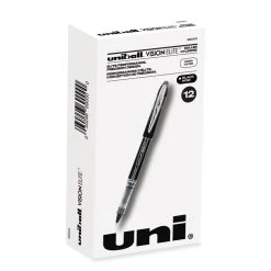 Uniball® VISION ELITE Roller Ball Pen, Stick, Extra-Fine 0.5 Mm, Black Ink, Black Barrel