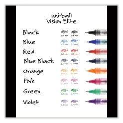 Uniball® VISION ELITE Roller Ball Pen, Stick, Extra-Fine 0.5 Mm, Black Ink, Black Barrel -Bostitch Shop 843684