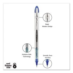 Uniball® VISION ELITE Roller Ball Pen, Stick, Bold 0.8 Mm, Blue Ink, White/Blue Barrel -Bostitch Shop 843714