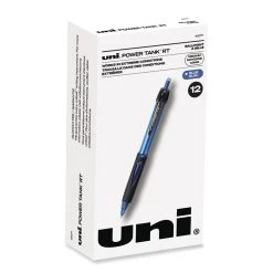 Uniball® Power Tank RT Ballpoint Pen, Retractable, Bold 1 Mm, Blue Ink, Translucent Blue Barrel, Dozen