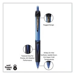 Uniball® Power Tank RT Ballpoint Pen, Retractable, Bold 1 Mm, Blue Ink, Translucent Blue Barrel, Dozen -Bostitch Shop 844097