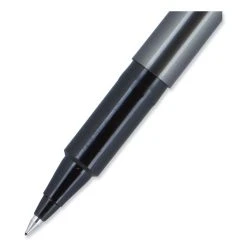 Uniball® Deluxe Roller Ball Pen, Stick, Micro 0.5 Mm, Black Ink, Metallic Gray Barrel, Dozen -Bostitch Shop 844101