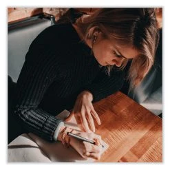 Uniball® ONYX Roller Ball Pen, Stick, Micro 0.5 Mm, Blue Ink, Black Matte Barrel, Dozen -Bostitch Shop 844126