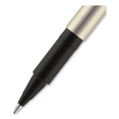 Uniball® Deluxe Roller Ball Pen, Stick, Fine 0.7 Mm, Black Ink, Champagne Barrel, Dozen -Bostitch Shop 844143