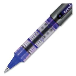 Uniball® VISION Roller Ball Pen, Stick, Micro 0.5 Mm, Blue Ink, Blue/Gray Barrel, Dozen -Bostitch Shop 844206