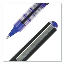 Uniball® VISION Roller Ball Pen, Stick, Micro 0.5 Mm, Blue Ink, Blue/Gray Barrel, Dozen -Bostitch Shop 844208