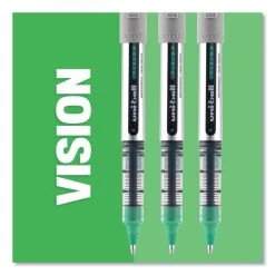 Uniball® VISION Roller Ball Pen, Stick, Micro 0.5 Mm, Blue Ink, Blue/Gray Barrel, Dozen -Bostitch Shop 844213