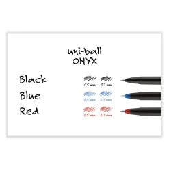Uniball® ONYX Roller Ball Pen, Stick, Fine 0.7 Mm, Black Ink, Black Matte Barrel, Dozen 18 Uniball® ONYX Roller Ball Pen, Stick, Fine 0.7 Mm, Black Ink, Black Matte Barrel, Dozen -Bostitch Shop 844269