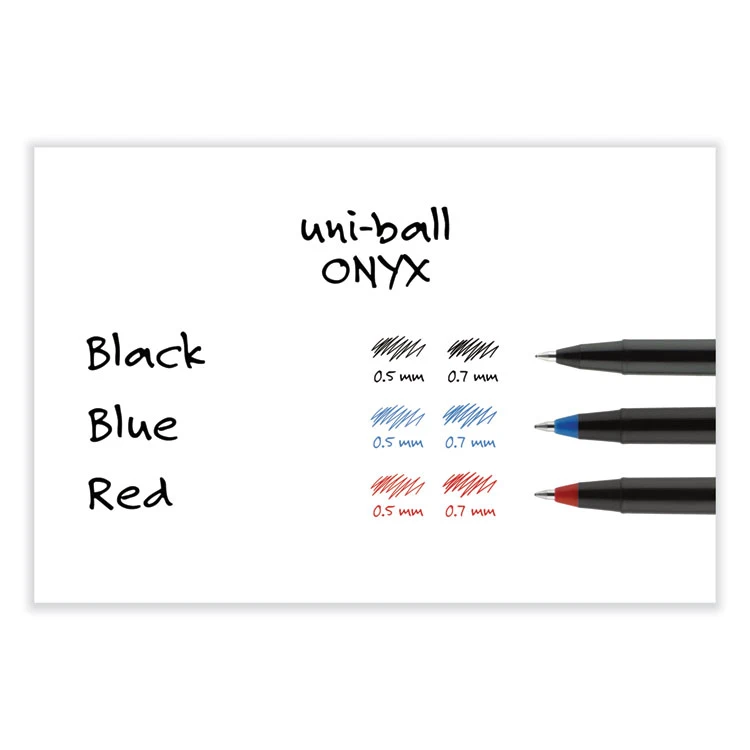 Uniball® ONYX Roller Ball Pen, Stick, Fine 0.7 Mm, Black Ink, Black Matte Barrel, Dozen 8 Uniball® ONYX Roller Ball Pen, Stick, Fine 0.7 Mm, Black Ink, Black Matte Barrel, Dozen - Image 6