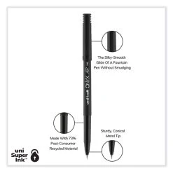 Uniball® ONYX Roller Ball Pen, Stick, Fine 0.7 Mm, Black Ink, Black Matte Barrel, Dozen 22 Uniball® ONYX Roller Ball Pen, Stick, Fine 0.7 Mm, Black Ink, Black Matte Barrel, Dozen -Bostitch Shop 844273