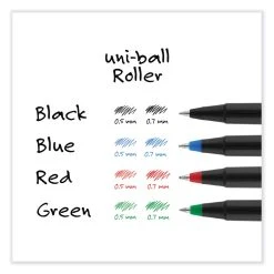 Uniball® Roller Ball Pen, Stick, Micro 0.5 Mm, Black Ink, Black Matte Barrel, Dozen -Bostitch Shop 846062