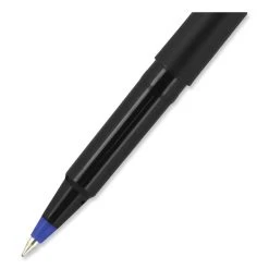 Uniball® Roller Ball Pen, Stick, Micro 0.5 Mm, Blue Ink, Black Matte Barrel, Dozen -Bostitch Shop 846247