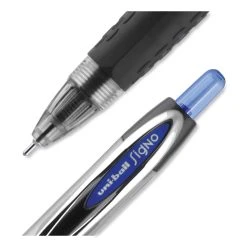 Uniball® Signo 207 Needle Point Gel Pen, Retractable, Medium 0.7 Mm, Blue Ink, Black Barrel, Dozen -Bostitch Shop 848714