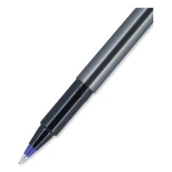 Uniball® Deluxe Roller Ball Pen, Stick, Micro 0.5 Mm, Blue Ink, Metallic Gray Barrel, Dozen -Bostitch Shop 848742