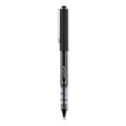 Uniball® VISION Roller Ball Pen, Stick, Micro 0.5 Mm, Black Ink, Black/Gray Barrel, Dozen -Bostitch Shop 848774