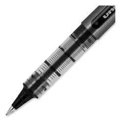 Uniball® VISION Roller Ball Pen, Stick, Micro 0.5 Mm, Black Ink, Black/Gray Barrel, Dozen -Bostitch Shop 848778