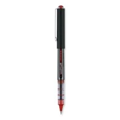 Uniball® VISION Roller Ball Pen, Stick, Micro 0.5 Mm, Red Ink, Gray/Red Barrel, Dozen -Bostitch Shop 848782
