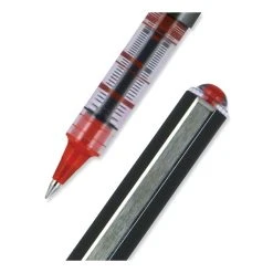 Uniball® VISION Roller Ball Pen, Stick, Micro 0.5 Mm, Red Ink, Gray/Red Barrel, Dozen -Bostitch Shop 848784