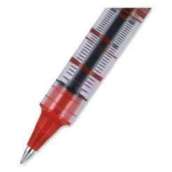 Uniball® VISION Roller Ball Pen, Stick, Micro 0.5 Mm, Red Ink, Gray/Red Barrel, Dozen -Bostitch Shop 848786
