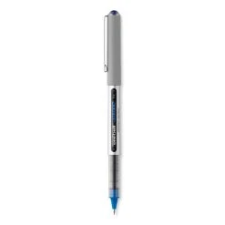 Uniball® VISION Roller Ball Pen, Stick, Fine 0.7 Mm, Blue Ink, Blue/Gray Barrel, Dozen -Bostitch Shop 848791