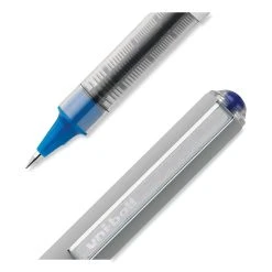 Uniball® VISION Roller Ball Pen, Stick, Fine 0.7 Mm, Blue Ink, Blue/Gray Barrel, Dozen -Bostitch Shop 848793
