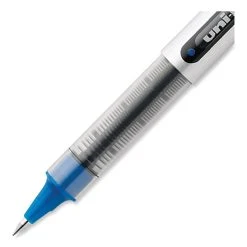 Uniball® VISION Roller Ball Pen, Stick, Fine 0.7 Mm, Blue Ink, Blue/Gray Barrel, Dozen -Bostitch Shop 848795