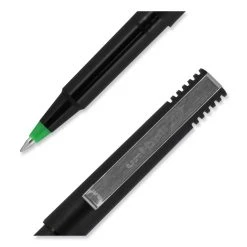 Uniball® Roller Ball Pen, Stick, Micro 0.5 Mm, Green Ink, Black Matte Barrel, Dozen -Bostitch Shop 848819