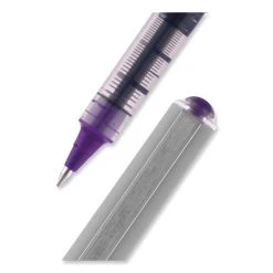 Uniball® VISION Roller Ball Pen, Stick, Fine 0.7 Mm, Majestic Purple Ink, Gray Barrel, Dozen -Bostitch Shop 848827