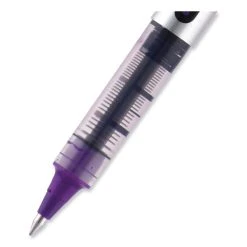 Uniball® VISION Roller Ball Pen, Stick, Fine 0.7 Mm, Majestic Purple Ink, Gray Barrel, Dozen -Bostitch Shop 848829