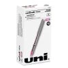 Uniball® VISION Roller Ball Pen, Stick, Fine 0.7 Mm, Pink Ink, Gray Barrel, Dozen