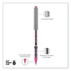 Uniball® VISION Roller Ball Pen, Stick, Fine 0.7 Mm, Pink Ink, Gray Barrel, Dozen 14 Uniball® VISION Roller Ball Pen, Stick, Fine 0.7 Mm, Pink Ink, Gray Barrel, Dozen -Bostitch Shop 848835