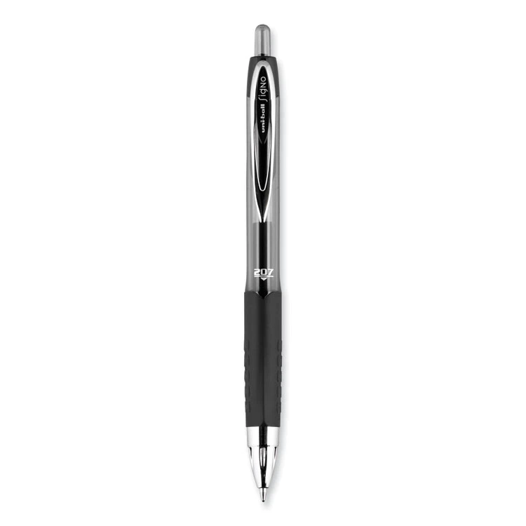 Uniball® Signo 207 Gel Pen, Retractable, Medium 0.7 Mm, Black Ink, Smoke/Black Barrel, Dozen 4 Uniball® Signo 207 Gel Pen, Retractable, Medium 0.7 Mm, Black Ink, Smoke/Black Barrel, Dozen - Image 2