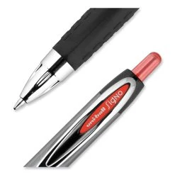 Uniball® Signo 207 Gel Pen, Retractable, Medium 0.7 Mm, Red Ink, Smoke/Black/Red Barrel, Dozen -Bostitch Shop 850021