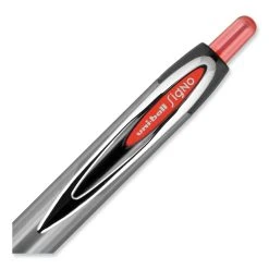 Uniball® Signo 207 Gel Pen, Retractable, Medium 0.7 Mm, Red Ink, Smoke/Black/Red Barrel, Dozen -Bostitch Shop 850022