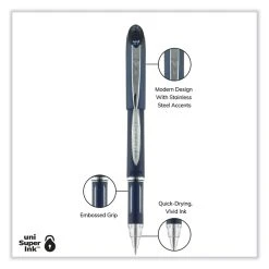 Uniball® Jetstream Ballpoint Pen, Stick, Fine 0.7 Mm, Black Ink, Black Barrel -Bostitch Shop 850028