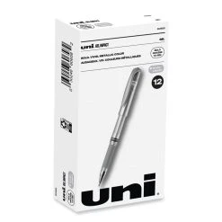 Uniball® IMPACT Gel Pen, Stick, Medium 1 Mm, Silver Metallic Ink, Silver Barrel