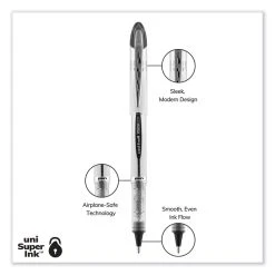 Uniball® VISION ELITE Roller Ball Pen, Stick, Bold 0.8 Mm, Black Ink, White/Black Barrel -Bostitch Shop 850054