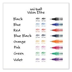 Uniball® VISION ELITE Roller Ball Pen, Stick, Bold 0.8 Mm, Black Ink, White/Black Barrel -Bostitch Shop 850058