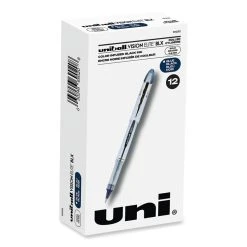 Uniball® VISION ELITE Roller Ball Pen, Stick, Bold 0.8 Mm, Blue-Black Ink, White/Blue Barrel