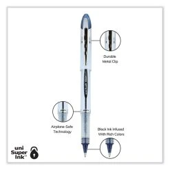 Uniball® VISION ELITE Roller Ball Pen, Stick, Bold 0.8 Mm, Blue-Black Ink, White/Blue Barrel -Bostitch Shop 850066