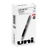 Uniball® Signo 207 Gel Pen, Retractable, Micro 0.5 Mm, Red Ink, Smoke/Black/Red Barrel, Dozen