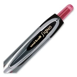 Uniball® Signo 207 Gel Pen, Retractable, Micro 0.5 Mm, Red Ink, Smoke/Black/Red Barrel, Dozen -Bostitch Shop 850090