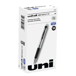 Uniball® 207 Impact Gel Pen, Retractable, Bold 1 Mm, Blue Ink, Black/Blue Barrel