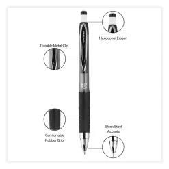 Uniball® 207 Mechanical Pencil, 0.7 Mm, HB (#2), Black Lead, Black Barrel, Dozen -Bostitch Shop 850127
