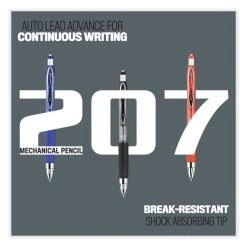 Uniball® 207 Mechanical Pencil, 0.7 Mm, HB (#2), Black Lead, Blue Barrel, Dozen -Bostitch Shop 850142