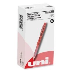 Uniball® Chroma Mechanical Pencil, 0.7 Mm, HB (#2), Black Lead, Red Barrel, Dozen