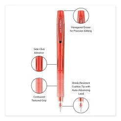 Uniball® Chroma Mechanical Pencil, 0.7 Mm, HB (#2), Black Lead, Red Barrel, Dozen -Bostitch Shop 850175