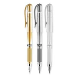 Uniball® Impact Bold Gel Pen, Stick, Bold 1 Mm, Assorted Marvelous Metallics Ink And Barrel Colors, 3/Pack -Bostitch Shop 862034